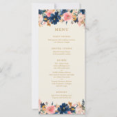 Wild Elegance | Menu Navy Blush & Gold Floral (Voorkant)