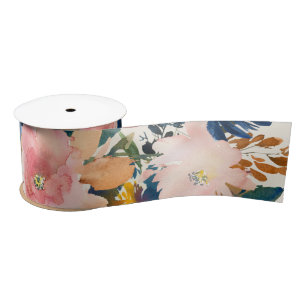 Wild Elegance   Navy Blush & Gold Floral Lint
