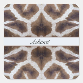 Wild Elegant | Persoonlijke Safari Giraffe Vierkante Sticker