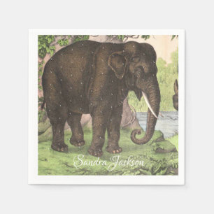 Wild Elephant Print Gender-neutraal Baby shower Servet