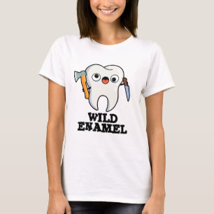 Wild emaille grappig wild dier tand woordspeling t-shirt