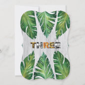 Wild en drie 3e verjaardag uitnodiging safari (Achterkant)