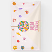 Wild en Drie Disco Ball 3e Verjaardagsfeestje Spandoek (Verticaal)