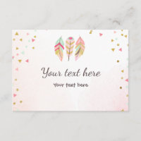 Wild en drie invoegen kaart RSVP Feathers Wild One