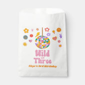Wild en Drie Retro Disco Ball 3e Verjaardagsfeest Bedankzakje (Voorkant)
