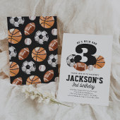 Wild en drie sporten 3e verjaardag kaart