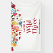 Wild en Drie Wildflower Derde 3e Verjaardagsfeest Spandoek (Verticaal)