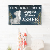 Wild en drie wolven feest spandoek (Insitu)