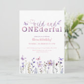 Wild en een prachtige 1e verjaardag uitnodiging (Staand voorkant)