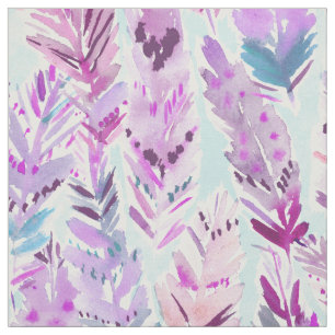 WILD en FREE Lavender Aqua Feathers Stof