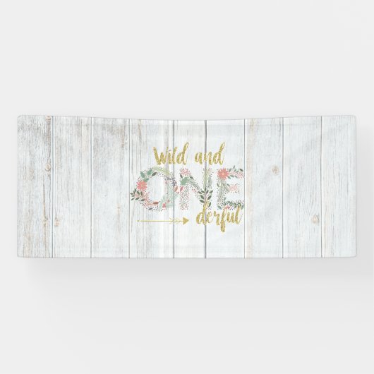 Wild en Onederful Birthday Wood Banner (Horizontaal)