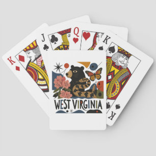 Wild en Prachtig West Virginia Volkskunst Pokerkaarten