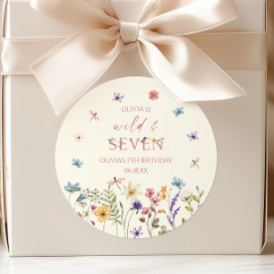 Wild en Seven Wildflower 7e verjaardagsfeestje Ronde Sticker