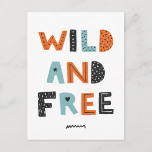Wild en vrij   Doodle Letters Briefkaart