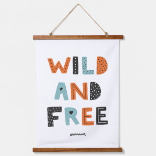 Wild en vrij Doodle Letters Hangend Wandkleed