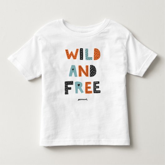 Wild en vrij | Doodle Letters Kinder Shirts (Voorkant)