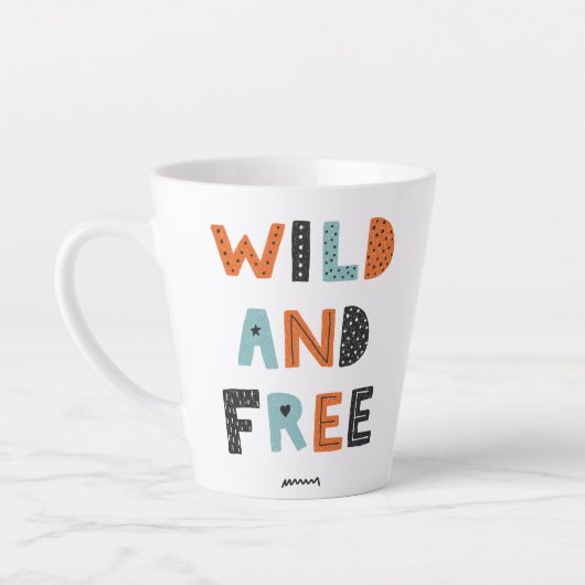 Wild en vrij | Doodle Letters Latte Mok (Links)
