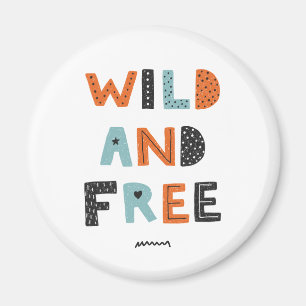 Wild en vrij Doodle Letters Magneet