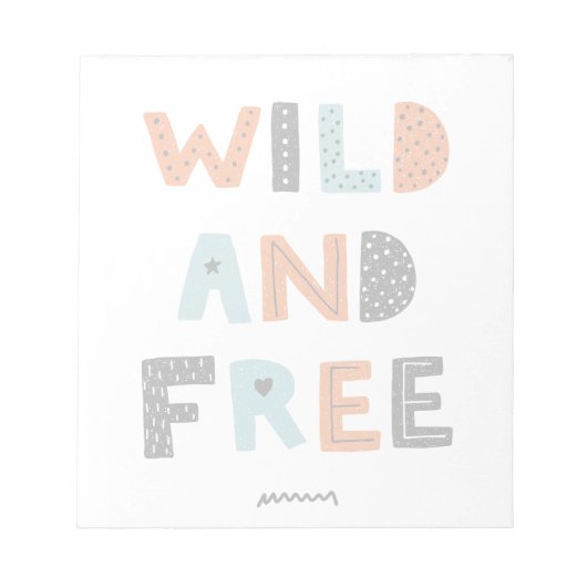 Wild en vrij | Doodle Letters Notitieblok (Voorkant)