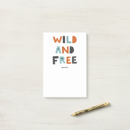 Wild en vrij | Doodle Letters Post-it® Notes (Op bureau)