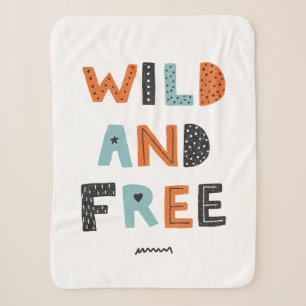 Wild en vrij   Doodle Letters Sherpa Deken