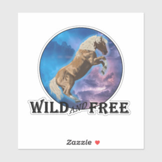 Wild en vrij - Mustang Sticker