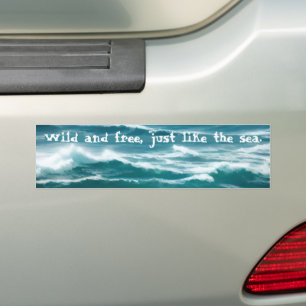 Wild en vrij, net als het Zee, oceaangolven Bumpersticker