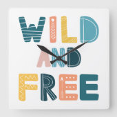 Wild en vrij vierkante klok (Voorkant)