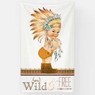 Wild en Vrije Jongens Tribale Baby Shower Spandoek