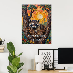 Wild en Wonderful: Wasbeer in het Nest Poster