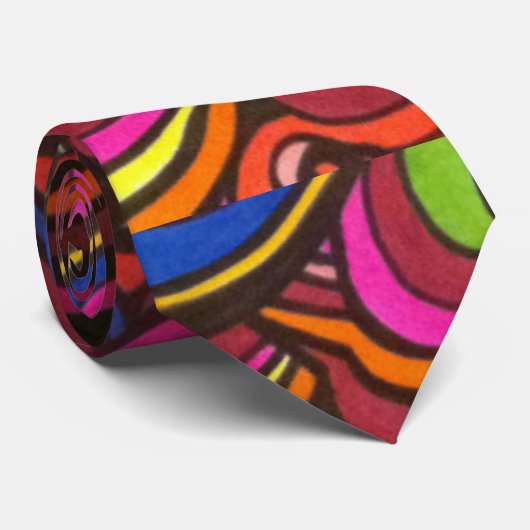 WILD en ZEER kleurrijke stropdas! Stropdas (Opgerold)
