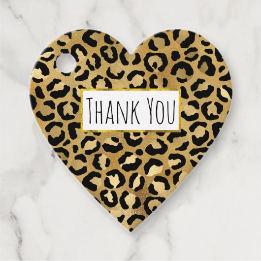 Wild & Exotic Leopard Print Patroon Hartelijk dank Bedankjes Labels (Voorkant)