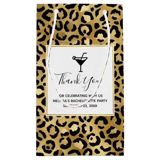 Wild & Exotic Leopard Print Pattern Bachelorette Klein Cadeauzakje (Achterkant)