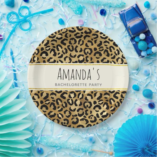 Wild & Exotic Leopard Print Pattern Bachelorette Papieren Bordje (Feest)