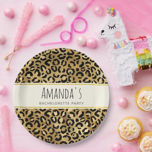 Wild & Exotic Leopard Print Pattern Bachelorette Papieren Bordje (Feest)