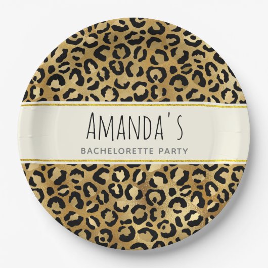 Wild & Exotic Leopard Print Pattern Bachelorette Papieren Bordje (Voorkant)