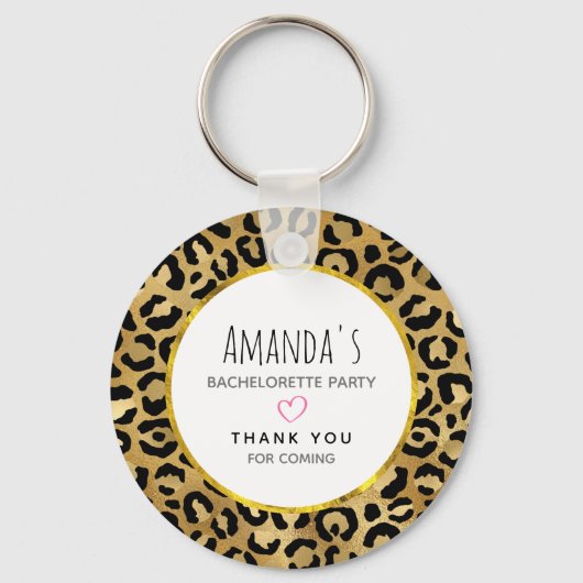 Wild & Exotic Leopard Print Pattern Bachelorette Sleutelhanger (Voorkant)