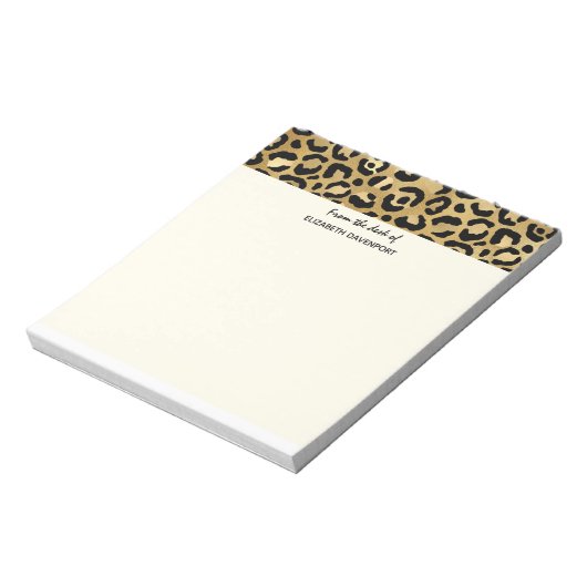 Wild & Exotic Leopard Print Pattern Border Notitieblok (Gedraaid)