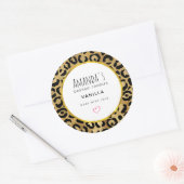 Wild & Exotische Leopard Print Patroon Kaars Zeep Ronde Sticker (Envelop)