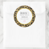 Wild & Exotische Leopard Print Patroon Kaars Zeep Ronde Sticker (Tas)
