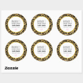 Wild & Exotische Leopard Print Patroon Kaars Zeep Ronde Sticker (Vel)
