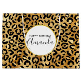 Wild & Exotische Leopard Print Patroon Verjaardag Groot Cadeauzakje (Voorkant)