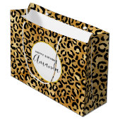 Wild & Exotische Leopard Print Patroon Verjaardag Groot Cadeauzakje (Voorkant Gekanteld)