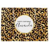 Wild & Exotische Leopard Print Patroon Verjaardag Groot Cadeauzakje (Achterkant)