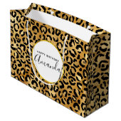 Wild & Exotische Leopard Print Patroon Verjaardag Groot Cadeauzakje (Achterkant Gekanteld)