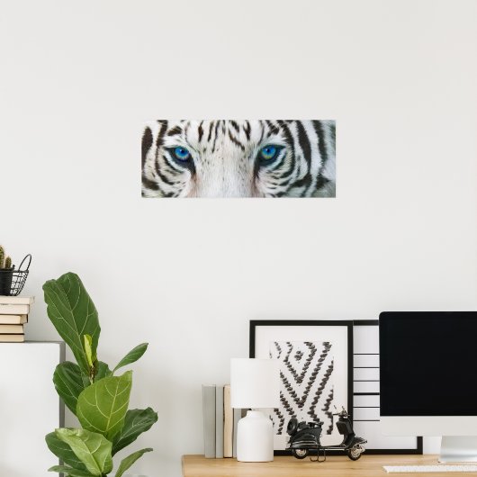 Wild Eyes - Poster d'art de tigres blancs ou impri (Bureau à domicile)