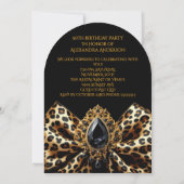 Wild Fabulous 50 Verjaardag Leopard Bow Black Jewe Kaart (Achterkant)