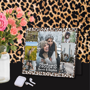 Wild Faux Leopard Fur Sisters Foto Collage Fotoplaat