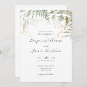 Wild Fern Greenery Wedding Kaart (Voorkant / Achterkant)