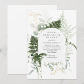 Wild Fern Greenery White Wedding Rehearsal Dinner Kaart (Voorkant / Achterkant)